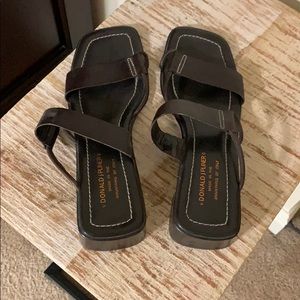 Donald Pliner brown slip on sandals
